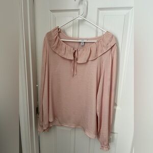 Croft and Barrow Light Pink Ruffle Blouse